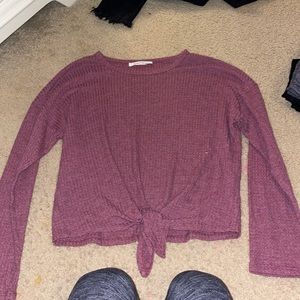 Womens size small, long sleeved top with knot at bottom